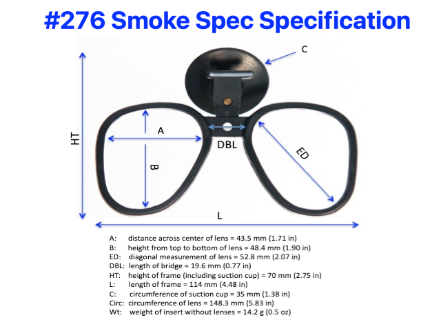 #276 Smoke Spec Spectacle Kit for Full Facepiece Respirator Masks
