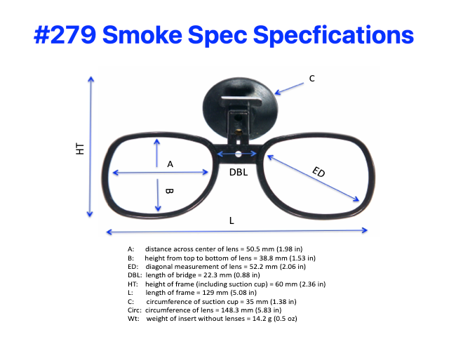 #279 Smoke Spec Spectacle Kit for SCBA Full Facepiece Respirator Masks